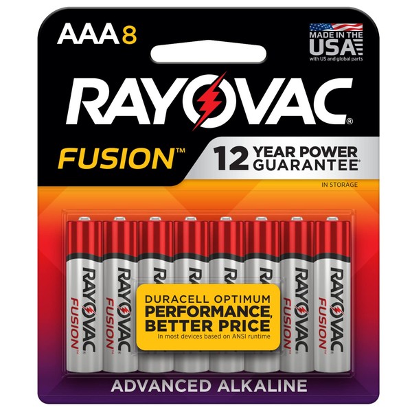 Rayovac AAA Batteries, Fusion Premium Triple A Battery Alkaline, 8 Count