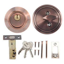 Stainless Steel Single Cylinder Safety Anti Theft Bedroom Door Lock with Keys (Bronze)