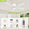 DAMINY 52 inch 5 Blades White Ceiling Fans with Lights,Flush