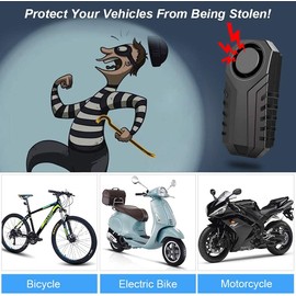 NEEWERS 113db Bicycle Alarm, Wireless Anti-Theft Burglar Security Alarm for Bike Motorcycle Car Mobility Scooter Vehicles Door Window, Super Loud and Waterproof (Remote Control Included)