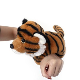 The Petting Zoo Tiger Stuffed Animal Plushie Slap Bracelet, Gifts for Kids, Slapstix Wildlife Animals, Tiger Plush Toy, 10 inches