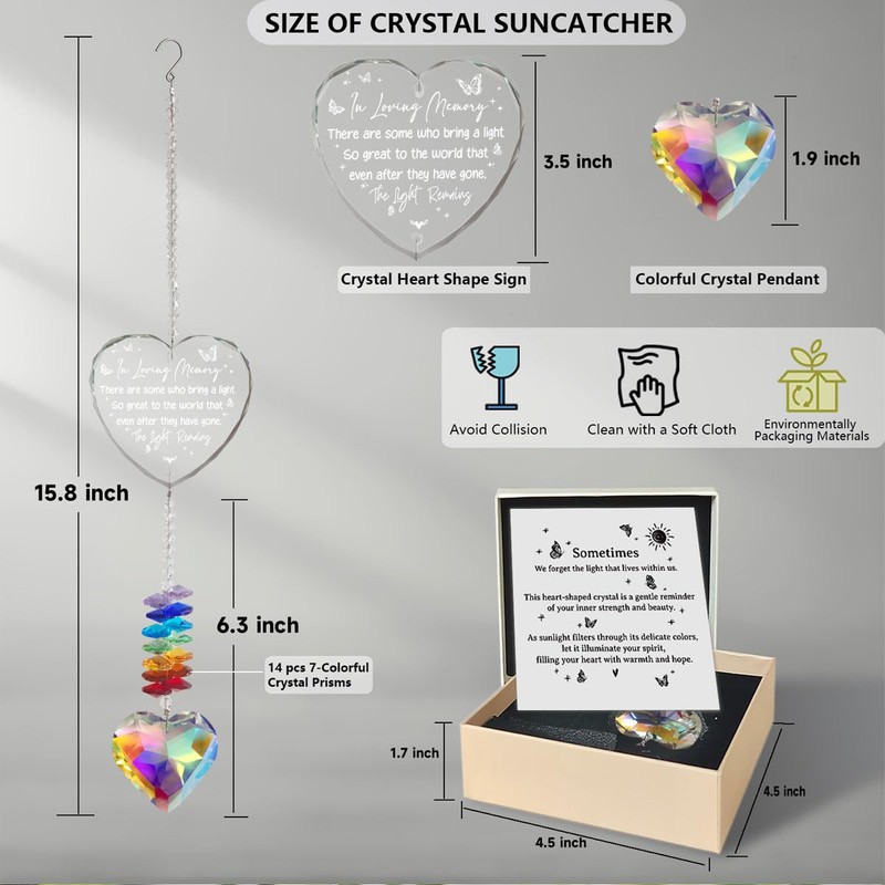 Memorial Gift for Loss of Loved One, Crystal Suncatcher Sympathy