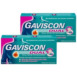 GAVlSCON Dual 250 mg - 106 5 mg -187 5 mg 2 x 16 Chewable Tablets