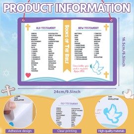 Motipuns 24 Sets Books of The Bible Craft Kit for Kids Religious Sunday School Crafts Christian Bible DIY Sticker Hanging Ornament for Classroom VBS Church Activities