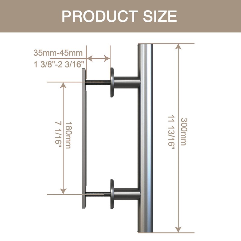 JUBEST 12'' Sliding Barn Door Handle Pull Flush Handle Set,