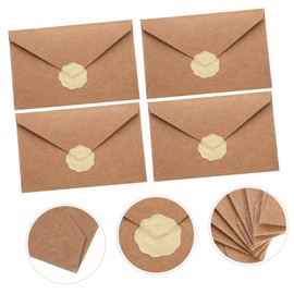 DOITOOL 1 Set Retro Paper Invitation Envelopes Elegant Envelopes for Weddings Graduations and Business Events Heart Stickers for Thank You Cards Greeting Cards