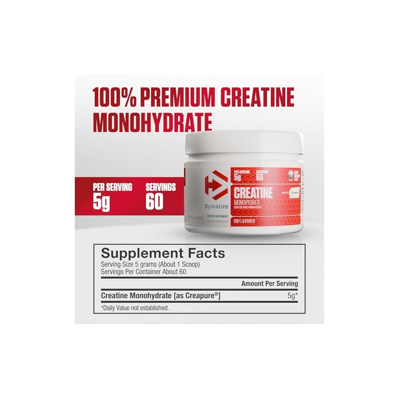 Dymatize Creatina Monohidratada Creapure 300g (60 servicios)