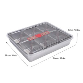 Divided Serving Tray with Lid, Stainless Steel 6 Compartment Large Capacity Condiments Box with 6 Spoons Portable Snack Platters for Candy, Cookies, Fruits, Nuts