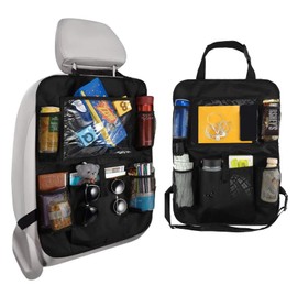 Rixotix car seat organiser, 2 Pcs Back pew Protector for Kids, Car Organiser rear place for up to 10", Kids reverse base Organiser with 5 Pockets to Storage Toys, Books, Drinks(SIZE:2)