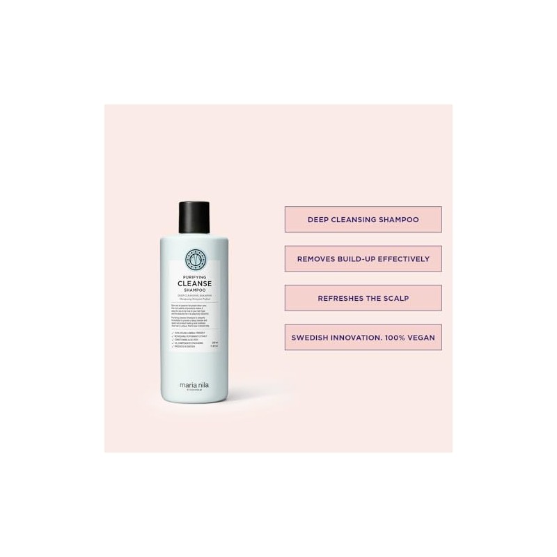 Maria Nila Purifying Cleanse, Deep Cleansing, Removes Build-up & Residue,