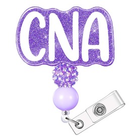 SEEVOR CNA - Carrete retráctil para placa de enfermería, soporte de identificación de enfermería para enfermeras CNA, estudiantes (morado CNA)