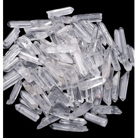 Sahoottie Natural Rock Crystal Stones Tips Clear Quartz Rod Polished Clear Tip Irregular Crystal Stone Tip Healing Stones Reiki Stone for Balance Energy 100 g (1-3 cm)