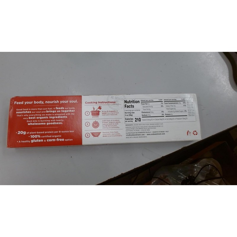 Andean Dream Organic Spaghetti Quinoa Pasta, 8 oz (3 Pack)