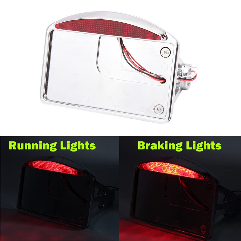 Chrome Motorcycle Mount LED License Plate Tail Light Bracket Tail