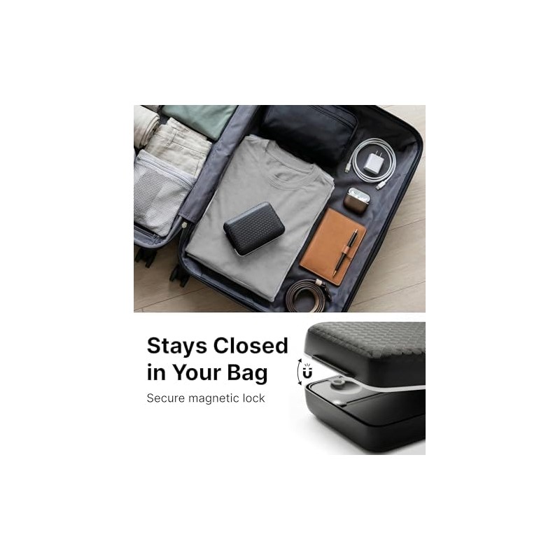 Travel Pill and Small Item Organizer Case, Compact Weekly Storage
