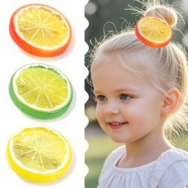 Lemon Girls Bow Hair Clips – Summer Cute Alligator Clip Hair Accessories Non-Slip Fruity Lemon Hair Clips Yellow Simulated Fruit Bow Clips for Baby, Toddler & Women (Lemon)