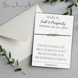 Luck and Prosperity Bracelet, Good Luck Wish Bracelet, Green Aventurine Bracelet, Letterbox Gift, Manifestation Bracelet, Make a Wish Bracelet