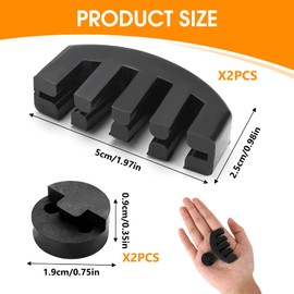 4Pcs Violin Mute Set, Rubber 4/4 Practice Mute Tourte Violin Mute for Violin, Claw Style and Round Violin Practice Mute Silencer for Practice Beginner