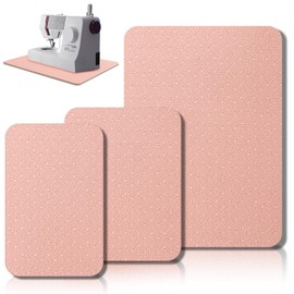 Drydiet 3 Pcs Sewing Machine Muffling Mat Pedal Mat Sewing Machine Pad No Slip Rubber Stay in Place Mats for Calms Vibration (Pink Gray,15 x 20 Inch,14 x 9 Inch,14 x 11 Inch)