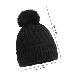 1 Piece Women's Warm Hat, Winter Thickened Windproof Knitted Hat, Warm Women's Hat, Classic Woolen Hat for Women, Outdoor Skiing and Activity Warm Hat (Black)