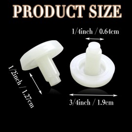 24 Pack Stem Bumpers Glide Nylon Flat Round 3/4" Stem Bumper Floor Protector for 1/4" Hole, Furniture Sliders, Protect Your Outdoor Furniture and Patio Swivel Chair, White