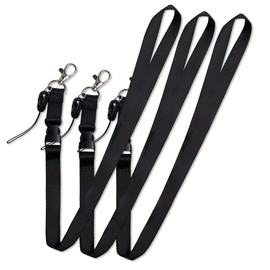 XIYING 3 Pcs Lanyards for Neck, Black Neck Lanyard Strap with Clip Keychain and Metal Lobster Clip for Hanging Id Card Holder Pass Card Badge Keys Phone