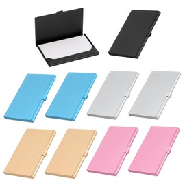 PATIKIL Business Card Holder, 10Pcs Aluminum Metal Card Case Professional Pocket Card Holder for Name Card Credit Card, 5 Colors