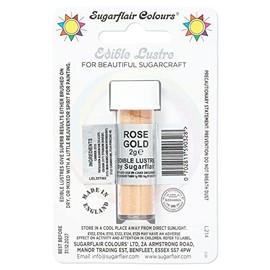 Sugarflair Rose Gold Edible Lustre Dust, Add a Lustrous Shine to Cakes or Decorations. Brush On or Add Rejuvenator to Create Eye-Catching Edible Paint, Gives Shine to Your Bakes - 2g (Pack of 2)
