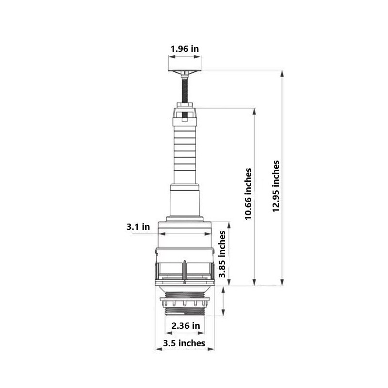 Top Button Flush Valve Replacement for a Porcher Veneto Toilets