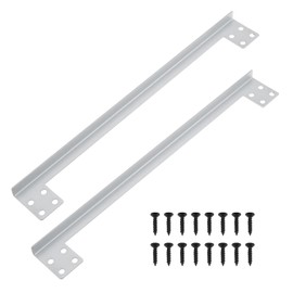 Briny River 2Pcs 11 Inch L-Shaped Security Reinforcement Striker Stainless Steel Door Latch Guard Plate with Srews for Hotel Toilet Bathroom 27.9x3.4x0.8cm