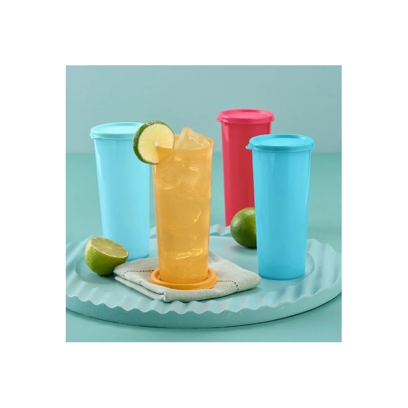 Tupperware Straight 16oz Stacking Tumbler Flat Seal Set of 4