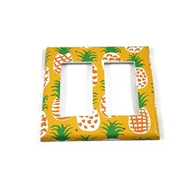 Double Rocker Light Switch Plate in Pineapple (110DR)