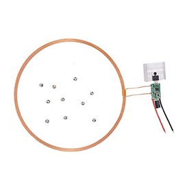 Taidacent 24V 200mm One to Many Long Distance Wireless Inductive Coil Wireless LEDs Induction Wireless Charging Module Wireless Power Supply(1 Transmitter Coil and 10 Mixed Wireless LEDs)