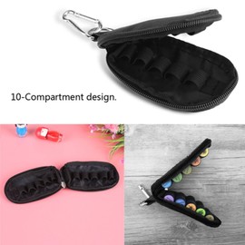 Cunyuer Essential Oil Travel Case, Portable Mini Essential Oil Key Chain Carrying Case, 10 Bottle Organizer, Black