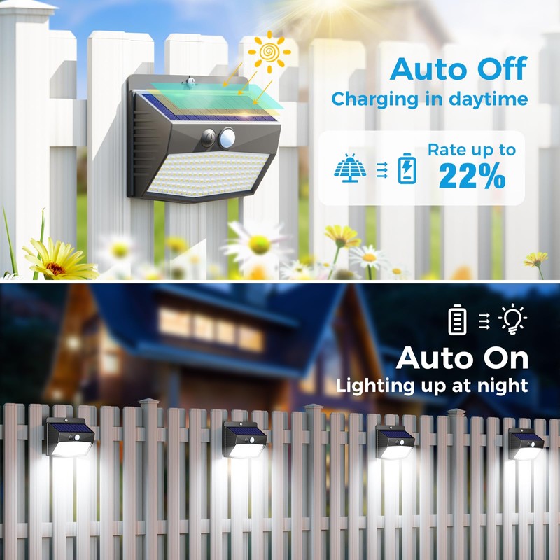Solar Outdoor Lights, 12 Packs Solar Motion Sensor Security Lights