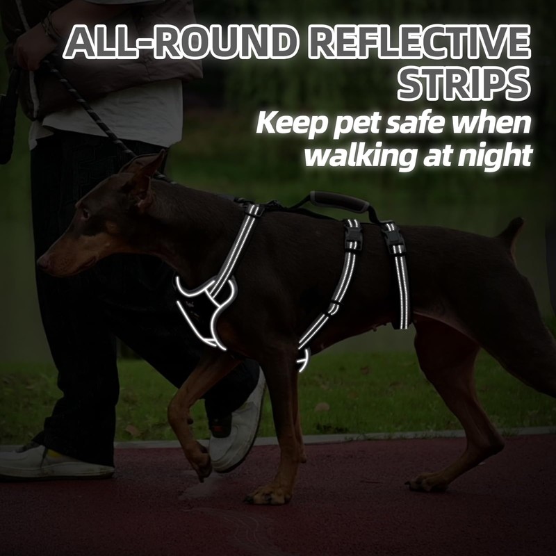 PUPTECK Escape Proof Dog Harness with Padded Handle, No Pull