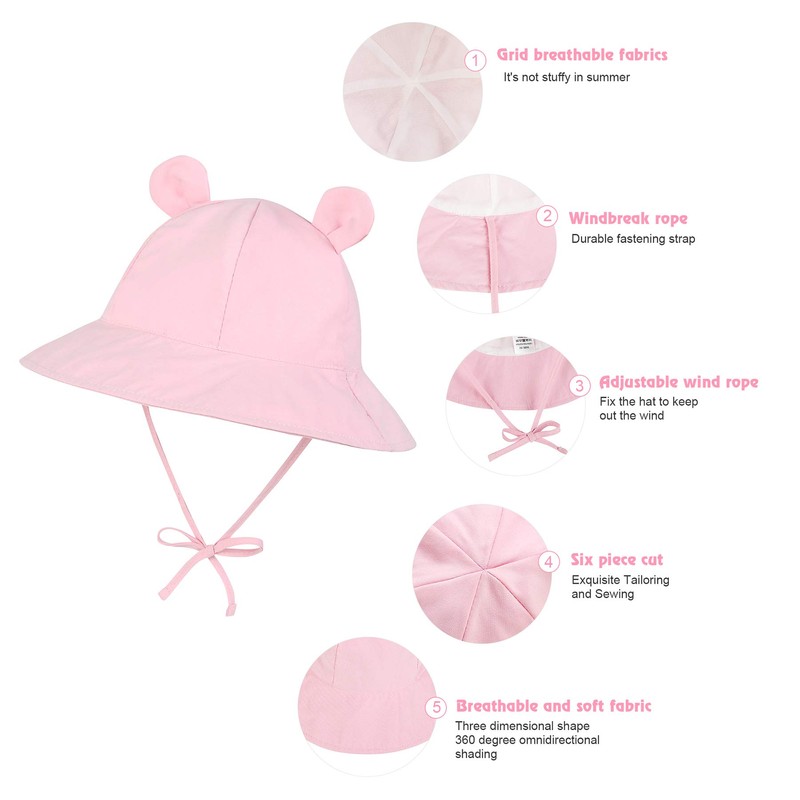 Zando Baby Sun Hat Bucket Hat Wide Brim Beach Caps