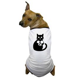 CafePress Black Cat with Broken Heart Dog T Shirt Dog T-Shirt, Pet Clothing, Funny Dog Costume