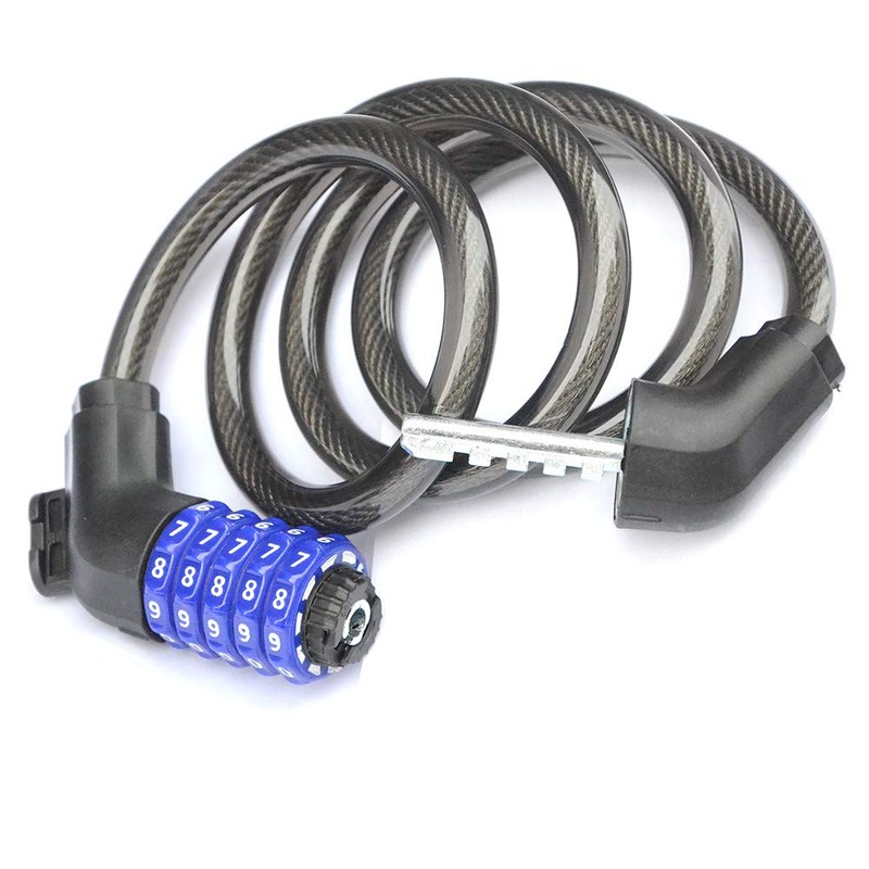 ZHEGE Wire Lock, Bicycle Key, 5-Digit Dial, Passcode, Security, Length