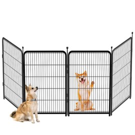 Garden Fencing 36 Inch High, 4 Panels Total 8.9 Ft(L) Dog Fencing Outdoor for Yard, 4 One-Sided Plate, No Door, Anti Dig Fence Barrier, Dog Pen, Rabbit Fence, Garden Fences and Borders