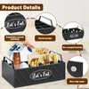 VOOTTOU Paper Plate Dispenser, Wood Paper Plate Holder with Handle