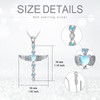LUHE Moonstone Cross Necklace for Women 925 Sterling Silver Angel