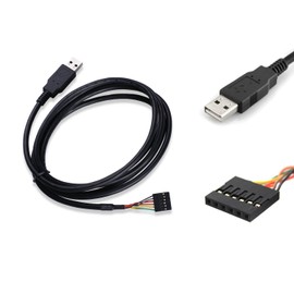 JuHXenWire USB to Serial TTL UART Converter Cable 3.3V/5V FT232R Chip USB to TTL Adapter for Arduino Raspberry Pi ESP32 Windows Mac Linux (180cm/6FT,TTL-232R-3V3)