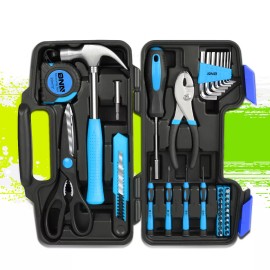 DNA Motoring HEX KEYS PLIER SCISSOR SCREWDRIVER HAND TOOL KIT 39PCS HOUSEHOLD TOOLBOX BLUE