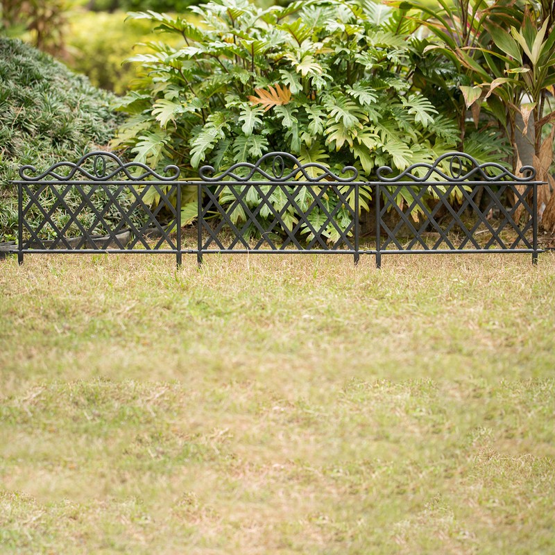 Plastic Garden Edging Border Fence, Flower Bed Barrier, Set of