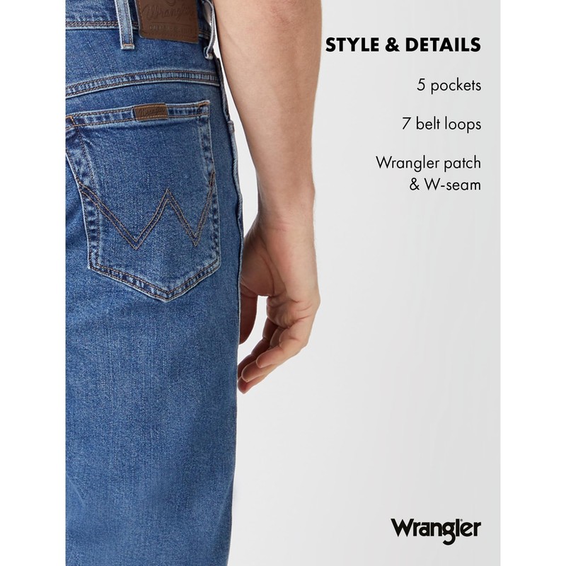 Wrangler Wrangler Herren Durables Regular Fit Jeans, Stonewash, 34W /