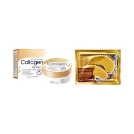 Parches de Colágeno para Ojos, Mascarilla Antiedad, Antiarrugas y Ojeras, 30 Pares Para Ojeras + 1 Par de Oro Gold 24k Dorado, Para Día y Noche