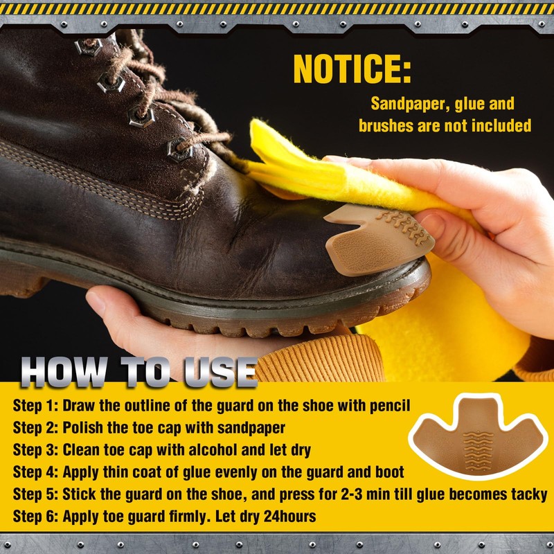 Geyoga 8 Pcs Boot Toe Protectors Work Boot Guards Shoe