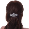 Medium Silver Tone Filigree Diamante Floral Barrette Hair Clip Grip