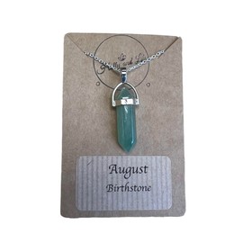 Birthstone Hexagon Crystal Necklaces, Birth Month, Crystal Gifts, Crystals, Crystal Monthy Of Birth (August - Green Aventurine)